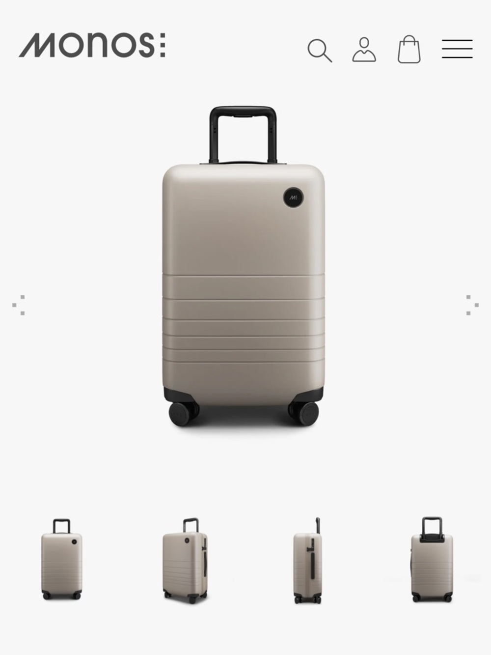 Monos Carry-On Luggage in modern taupe